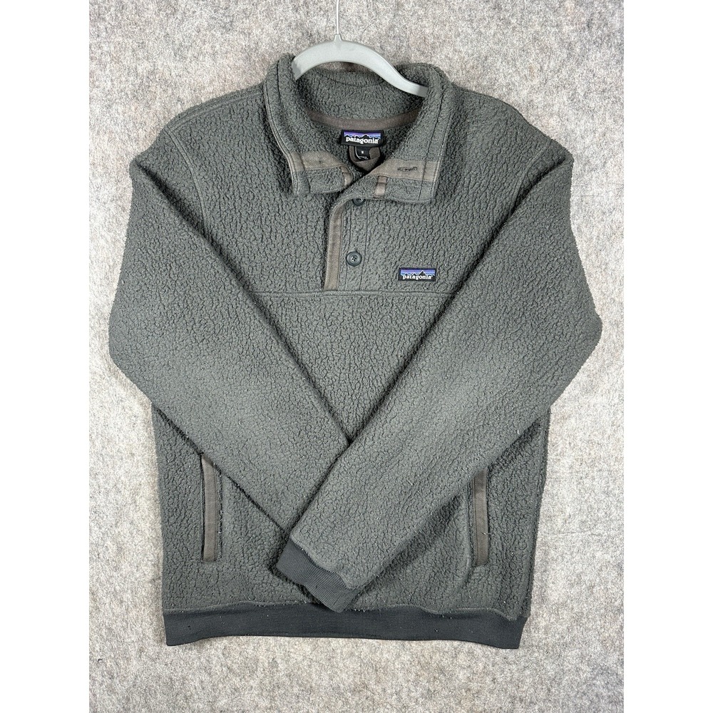 Patagonia Synchilla Snap T‎ Fleece Pullover Mens Medium Gray Green